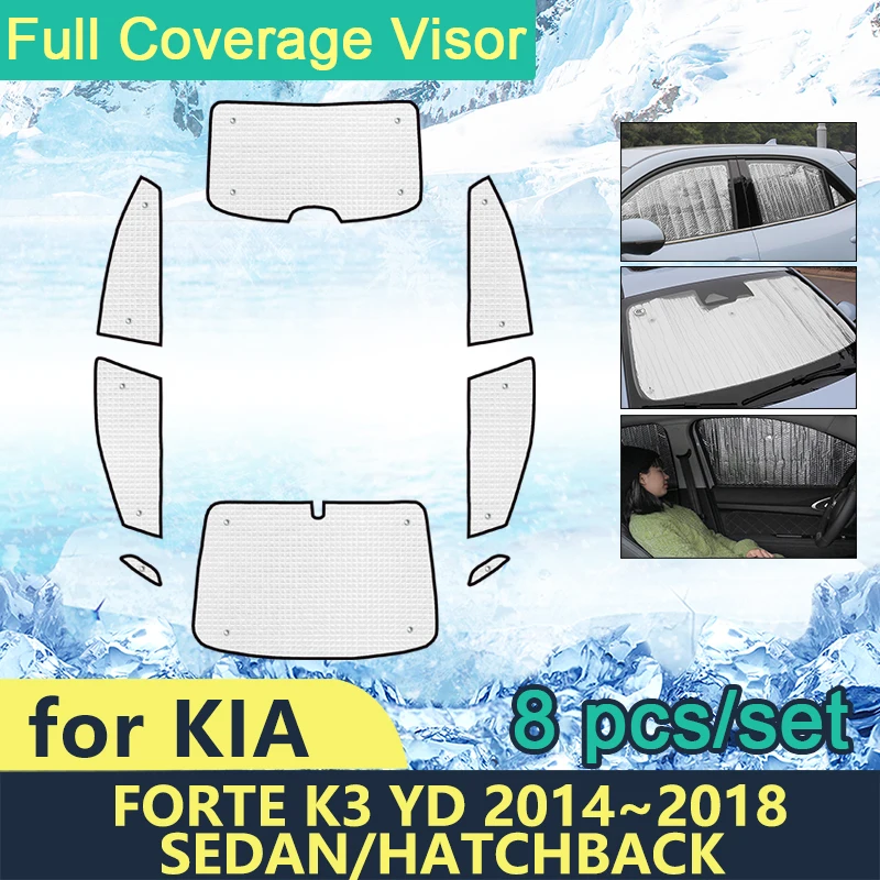 

Full Cover Sunshades For KIA Forte K3 YD 2014~2018 Sedan Hatchback Car Windshield Accessories Sun Protection Parasol Coche 2017