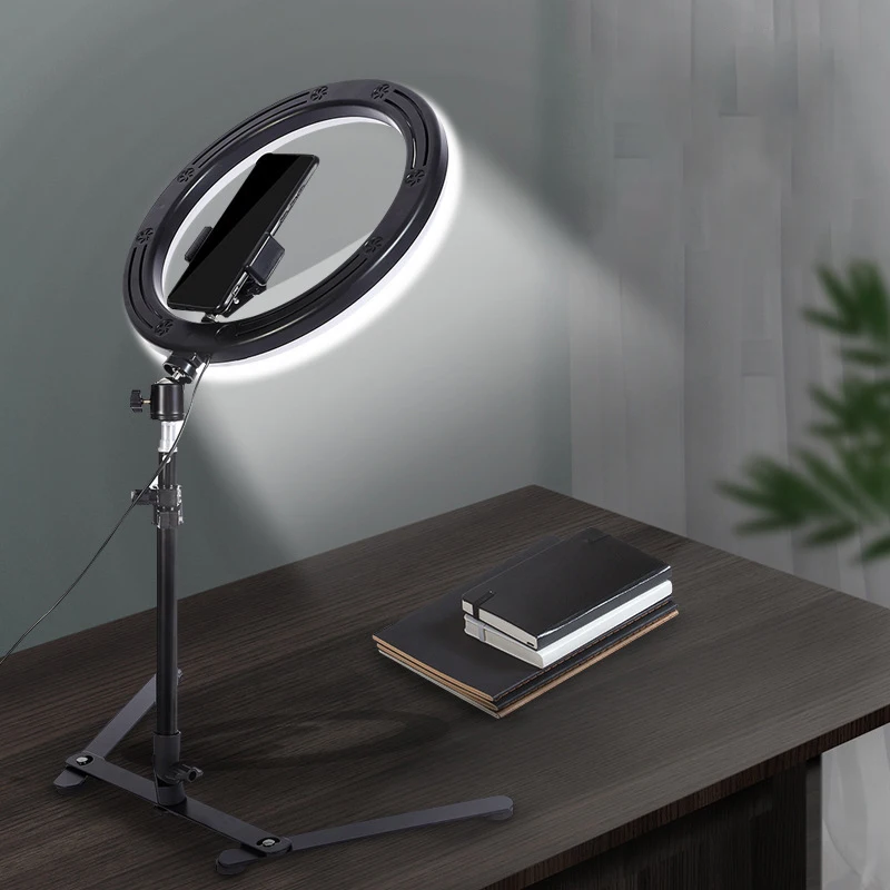 26CM Photography Lighting Fill Ring Light Lamp Phone Ringlight Tripod Stand Photo Led Selfie with Bluetooth