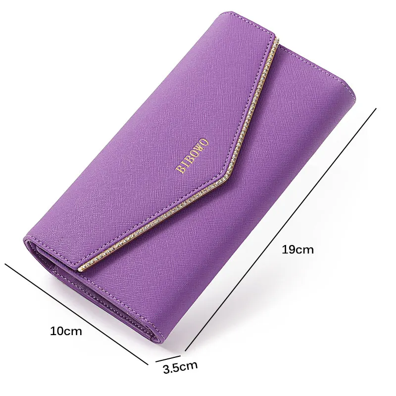 Fashion Luxury Design Genuine Leather Wallet for Woman RFID Blocking Trifold Long Cluth Multi Card Holder Organizer Ladies Purse