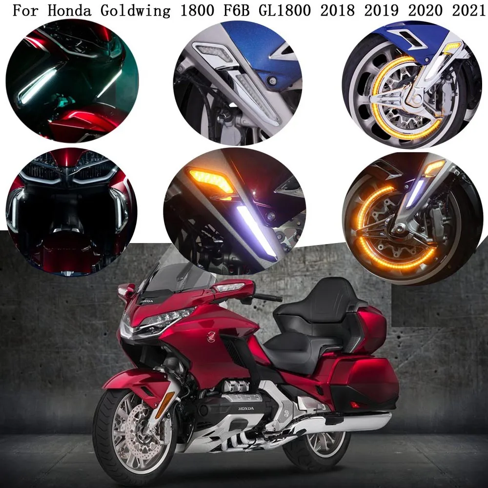 

New Motorcycle With Chrome And Black Lighted Vent Decoration For Honda Goldwing 1800 F6B GL1800 2018 2019 2020 2021