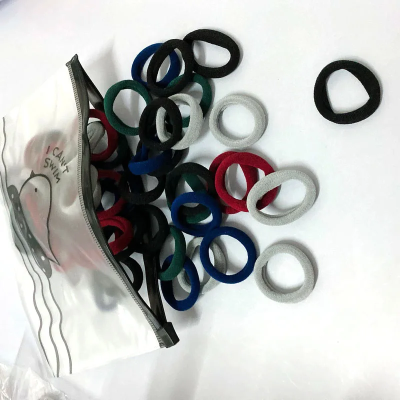 50 teile/satz Mädchen 3 cm Bunte Haar Gummibänder Baby Scrunchies Pack Elastische Haar Krawatten Für Kinder Weiß Haar Ringe gum Stirnband – Detail 4