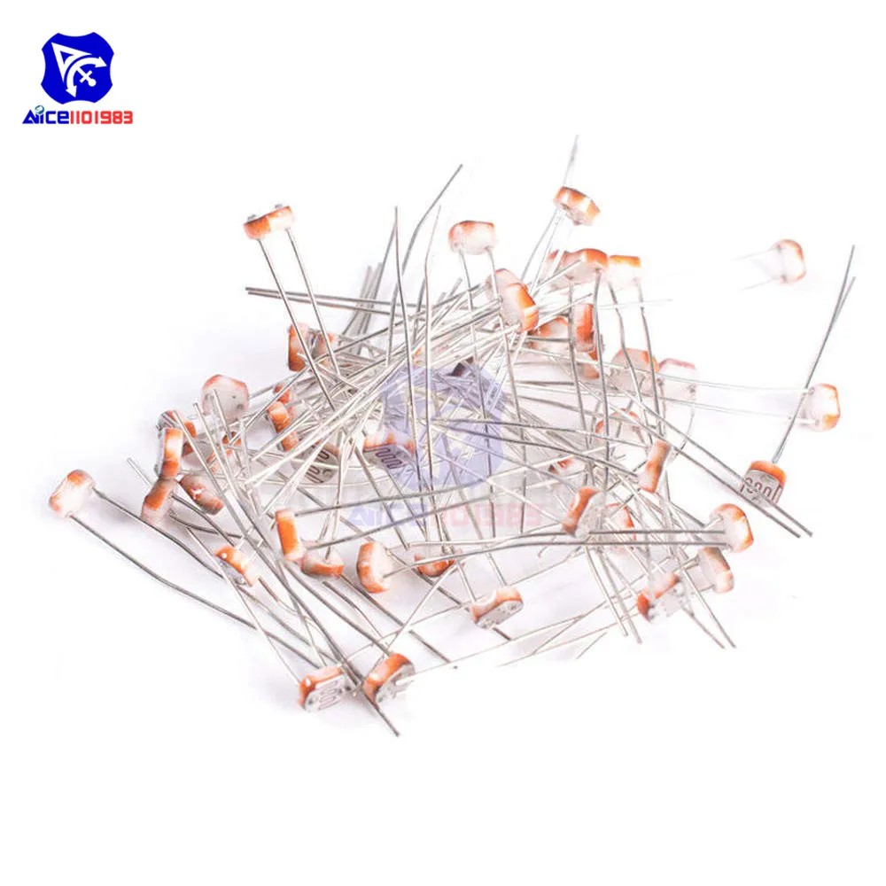 diymore 20 PCS/Lot Photoresistance 5mm Photoelectric Detection Photoelectric Switch Components GL5539 5539