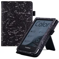 Stand Case for PocketBook Touch HD 3/Touch Lux 4 5/Basic Lux 2/Basic 4/633 Color eReader - PU Leather Cover with Hand Starp