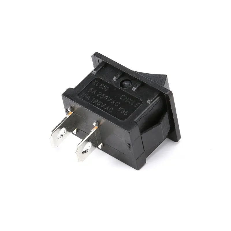 10PCS/LOT 15*21mm 2 Pin SPST ON/OFF Boat Rocker Switch 6A-10A 110V 250V KCD1-101 Snap-in Black Rocker Switches