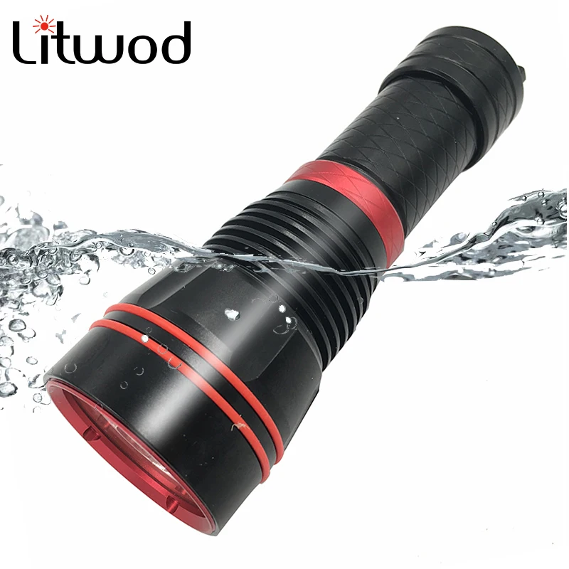 

XM-L2 U3 Diving Flashlight Waterproof IPX8 15 Hours Shock Resistant Led Bulbs Underwater 80m Light Stepless Dimming Aluminum