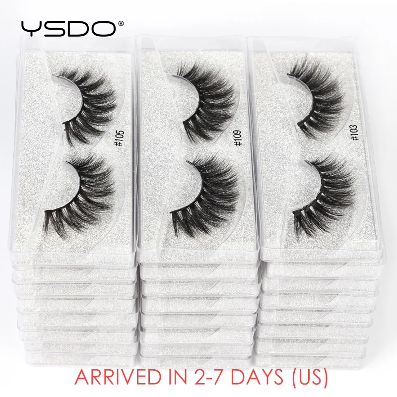 

YSDO 3D Mink Lashes Wholesale 10/20/50/100 PCS Fluffy Faux Mink Eyelashes Natural False Eyelash Extension Makeup Fake Cilios