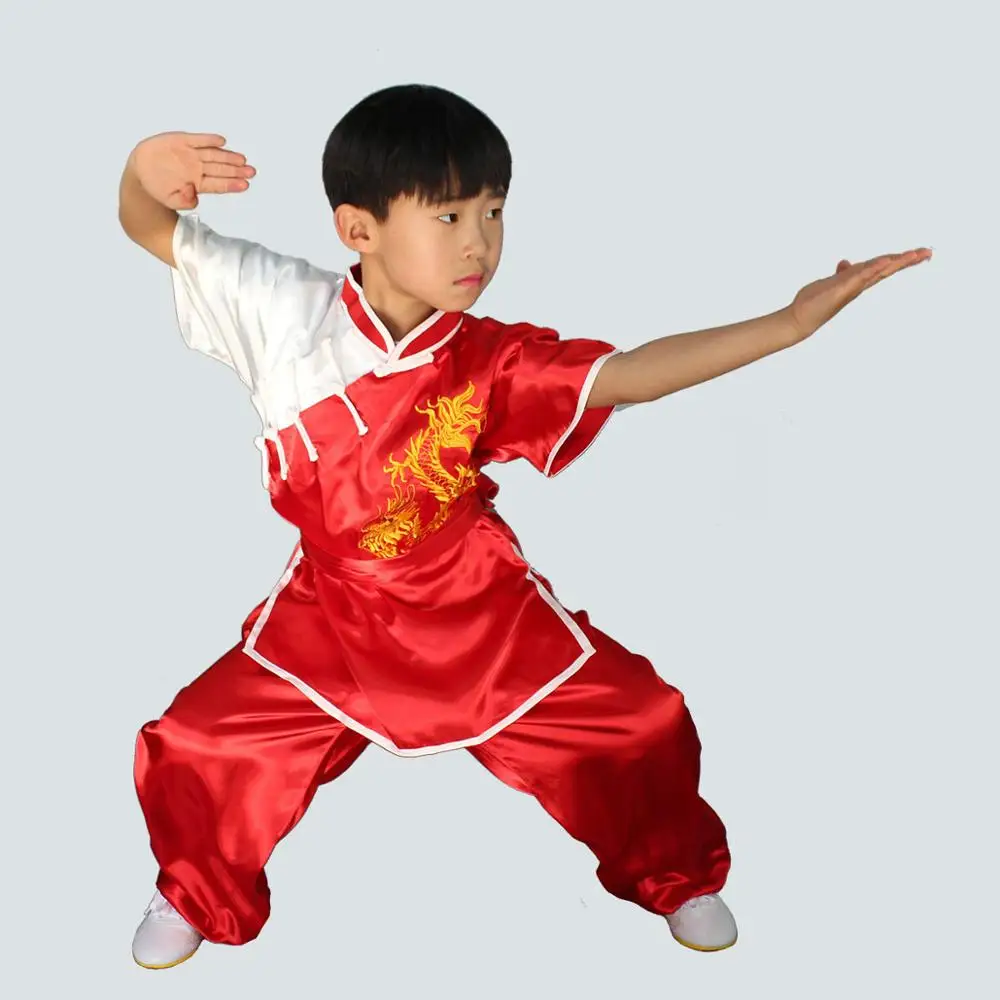Tai Chi Martial Arts Clothing Suits Embroidered Dragon Chinese Clothes for Men Polyester Anti-Wrinkle Reflective Kung Fu Uniform