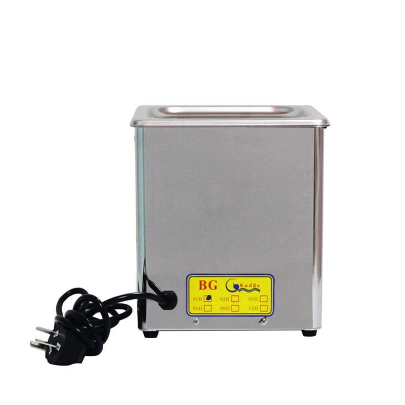 Máquina de limpieza por ultrasonidos de acero inoxidable BG-01H, limpiador ultrasónico de Hardware de 80W, acero inoxidable 304 (certificación NSF)