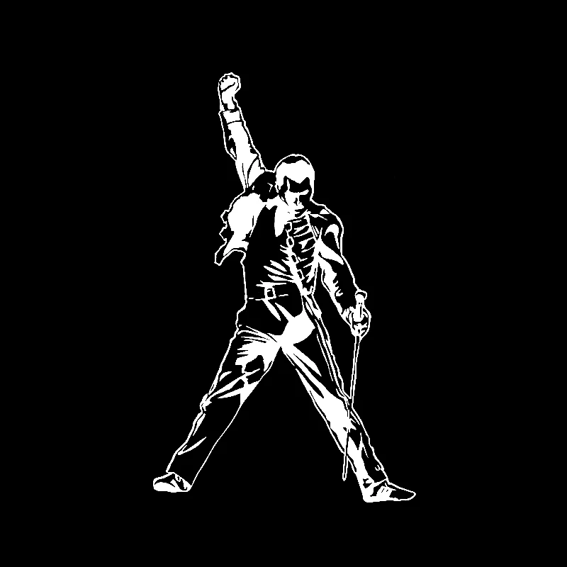 Volkrays Personality Car Sticker Freddie Mercury Rock Classic Accessories Reflective Vinyl Decal Black/Silver,15cm*9cm