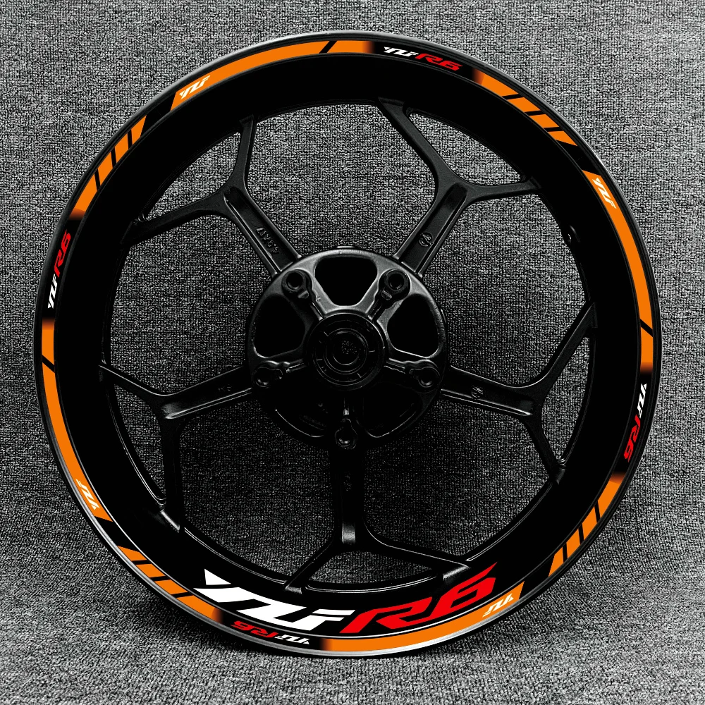 New For YAMAHA YZF R6 Motorcycle Logo 17 Inch Inner And Outer Wheel Hub Decal Decorative Rim Waterproof High Reflective Sticker