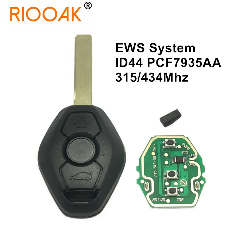 315/433Mhz z ID44 układu PCF7935 układu Auto inteligentny klucz samochodowy kluczyk do zdalnego sterowania samochodem dla BMW EWS System E38 E39 E46