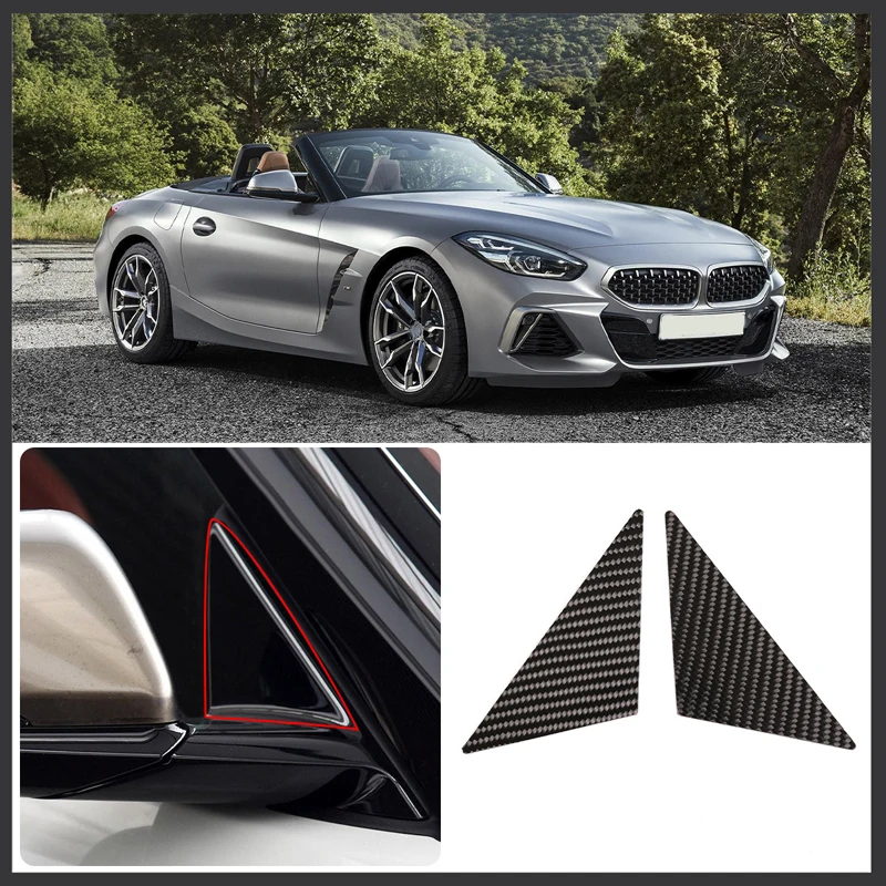 

For BMW Z4 2017-2020 car styling dry carbon fiber front triangle decorative sticker 2-piece set of car exterior accessories