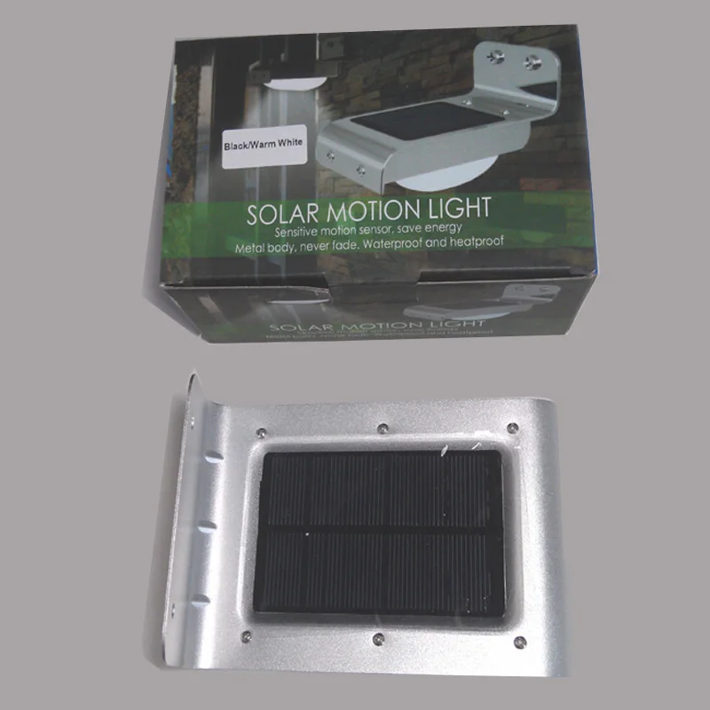 SK-LF001 Motion Sensors LED Solar Wall Lights Black and Silver Color Case optional for Outdoor Furniture 100pcs/Lot