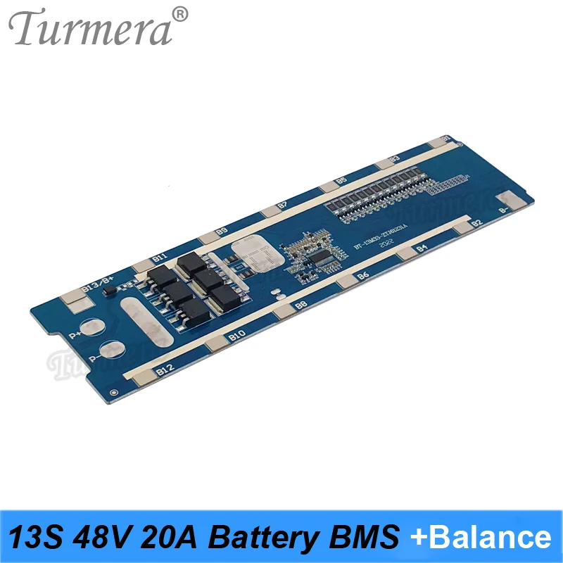 Turmera 48V 15A แบตเตอรี่ E-Bike ช่องโดยa กล่อง20A Balance BMS กับผู้ถือและเชื่อมนิกเกิลสำหรับ13S6P 18650แบตเตอรี่ไฟฟ้าใช้