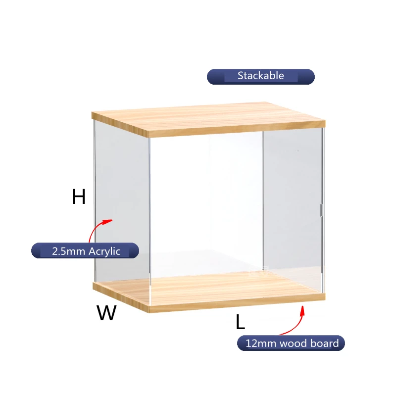 อะคริลิคใสตาบอดกล่อง Hand-Made กล่องตุ๊กตาของเล่น Organizer ฝุ่นประตู Store เครื่องมือ
