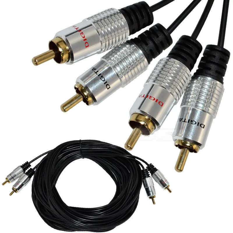 1m Premium Twin 2 Phono RCA male To 2RCA male Audio OFC Cable Ipod MP3 for DVD.DVD, TV/HDTV, VCR's, CD player