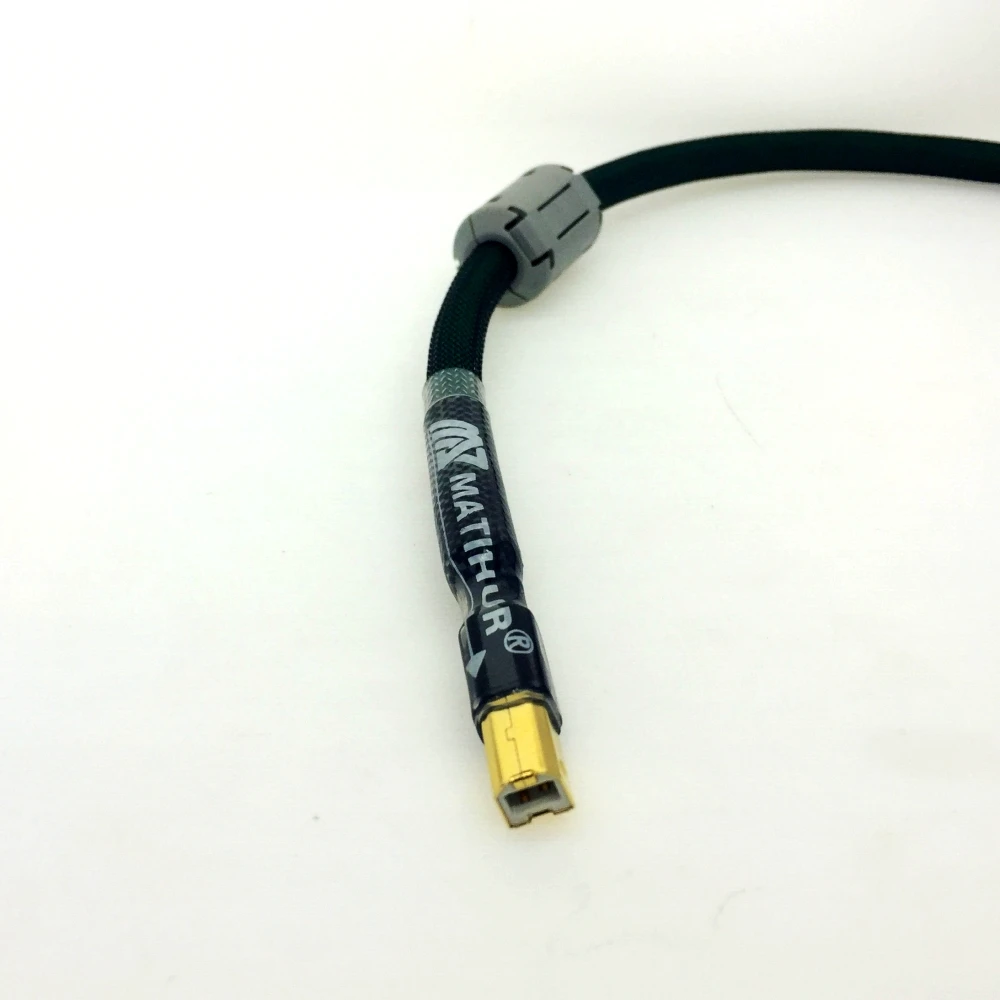 Kabel USB Berlapis Perak 4-Core Matihur Tembaga Murni HIFI A-B A Ke B Audio Digital Macintosh Hi Fi
