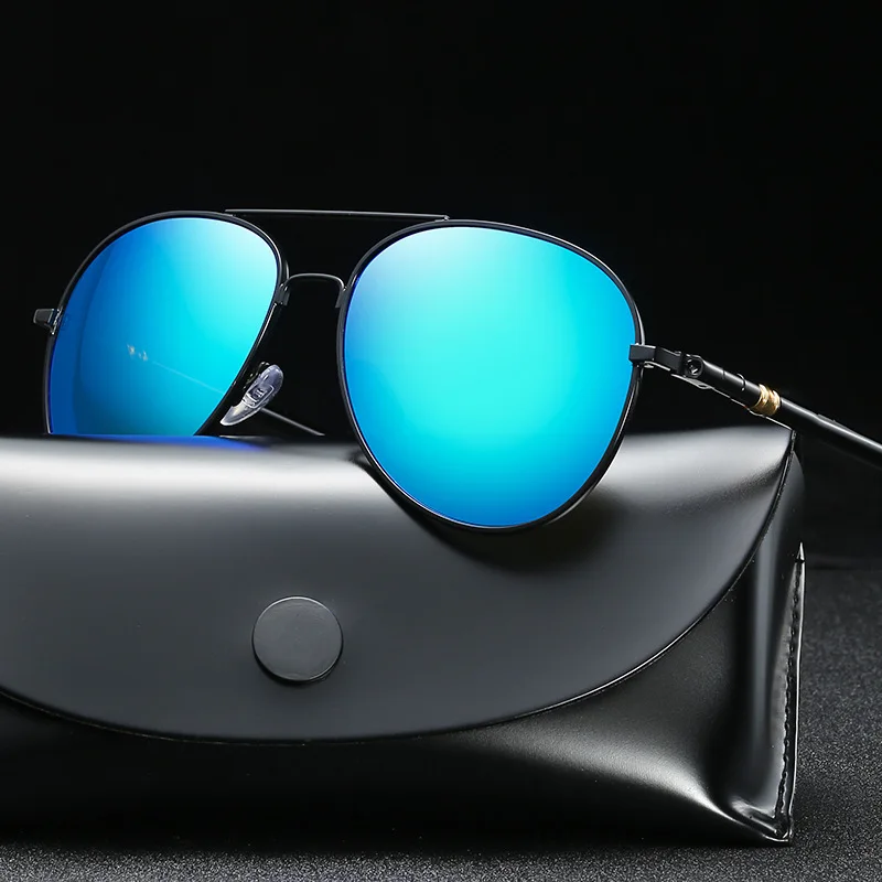 Alloy Sunglasses For Me Polarized Aviation Metail Frame Quality Oversized Spring Leg Brand Design Pilot Male Sun Glasses Driving