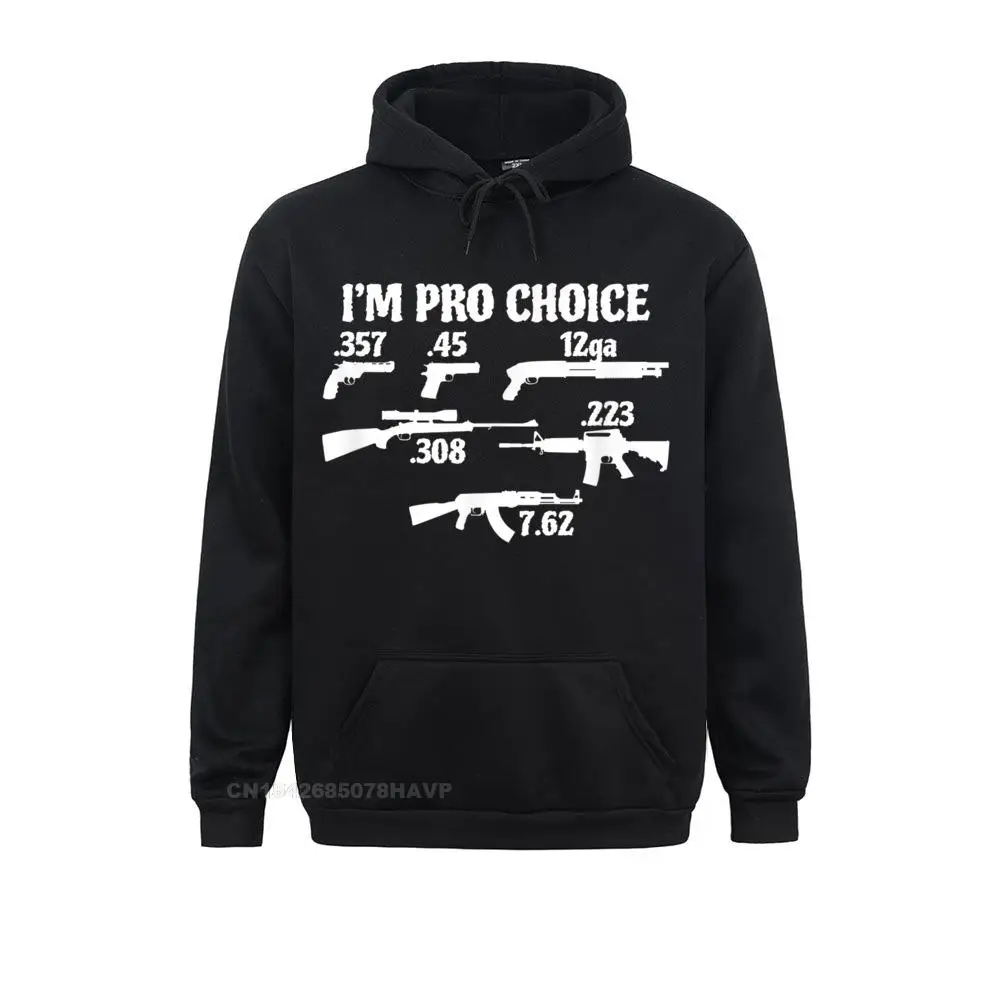 Printed Anime Sweater Hoodies Funny Women Sweatshirts I'm Pro Choice Pick Your Caliber Pro Gun 2A Supporter Punk Hoodie