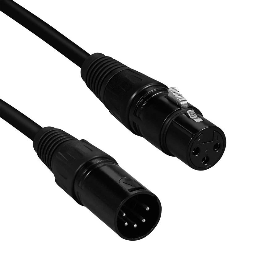 XLR Cable 3 Pin Male To 5 Pin Female M/F OFC Audio Cable Foil+Braided Shielded For Microphone Mixer Amplifier