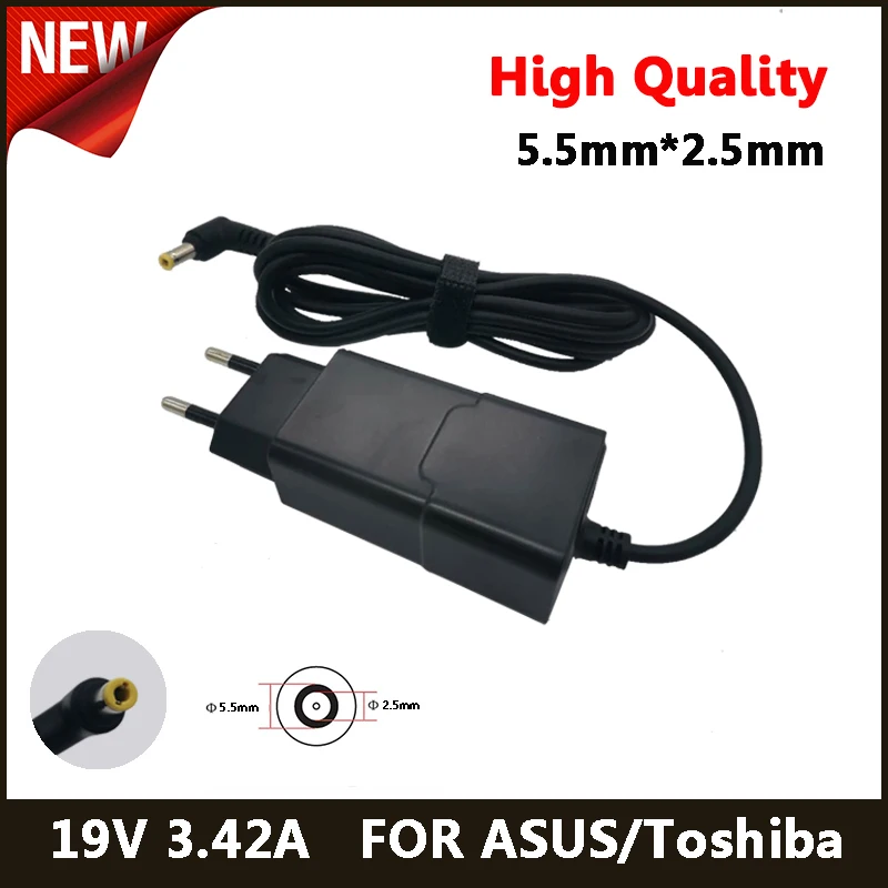 

19V 3.42A 5.5*2.5mm Laptop AC Adapter DC Charger For Toshiba For ASUS X550C x550v Y481C PA3917U-1AC PA3468E-1AC3 Power Supply