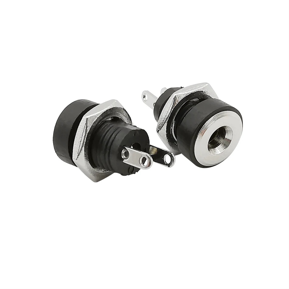 5 sztuk zasilacz DC złącze typu jack DC DC022B 3.5x1.3mm żeńskie złącze do montażu panelowego adapter wtyczki 2 piny 3.5*1.3mm DC-022B — zdjęcie 2