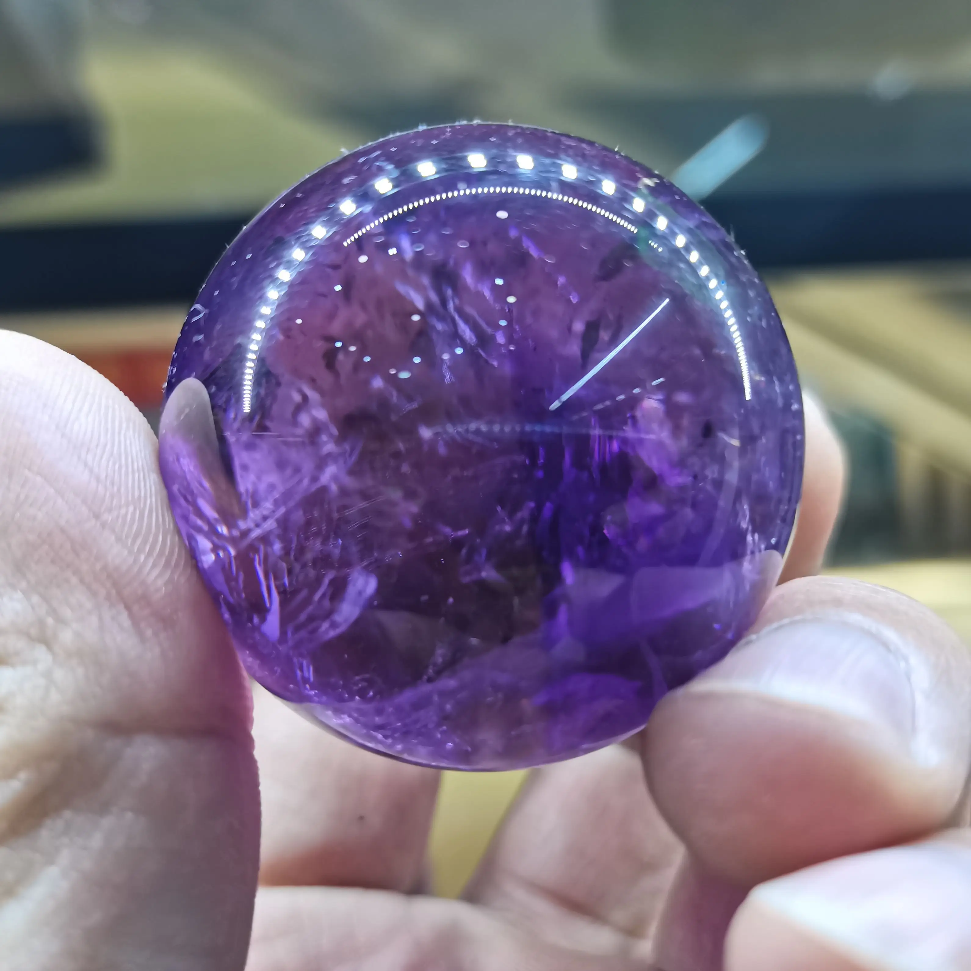 

Purple transparent crystal ball Office living room decoration accessories glass balls Magic ball Feng Shui divination prop