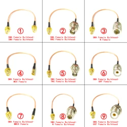 SMA Male Female Adapt Jack Wire Connector CABL To BNC/N/TNC/UHF/MCX/MMCX Female Nut Straight Pigtail Cable RG316