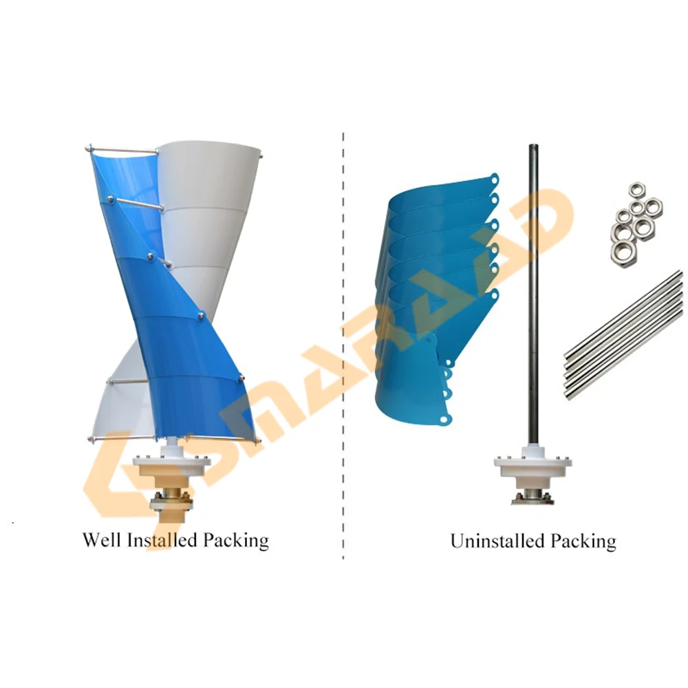 Imagem -02 - Turbinas Eólicas Verticais para o Fator Pequeno do Agregado Familiar 5000w 24v 48v Dever Europeu Livram Polônia Sistema de Offgrid Entrega Rápida