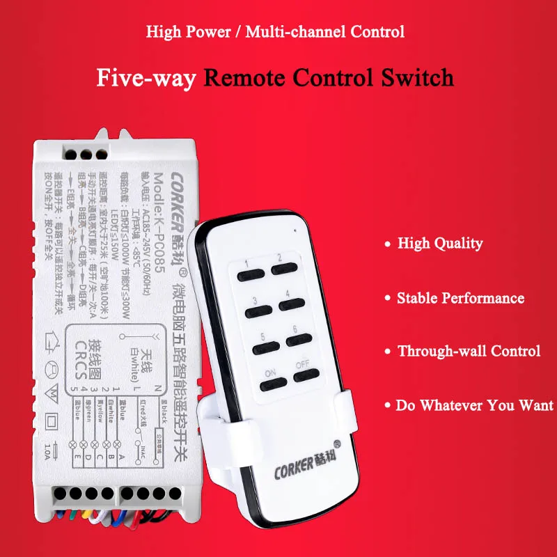 Imagem -06 - Iluminação sem Fio Interruptor de Controle Remoto de Energia Controle Remoto Módulo Inteligente Corker 220v Maneiras Maneiras Interruptor de Controle Remoto