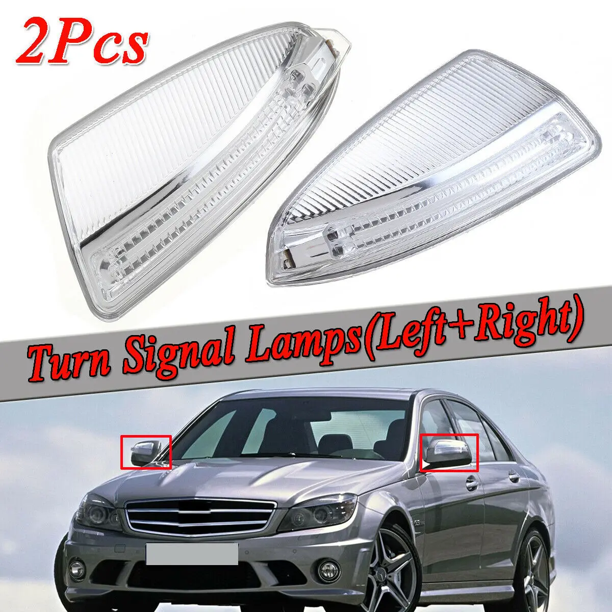 

For Mercedes W204 C250 C300 C350 Door Mirror Side Mirror LED Turn Signal Light A2048200721 A2048200821 Auto Accessories