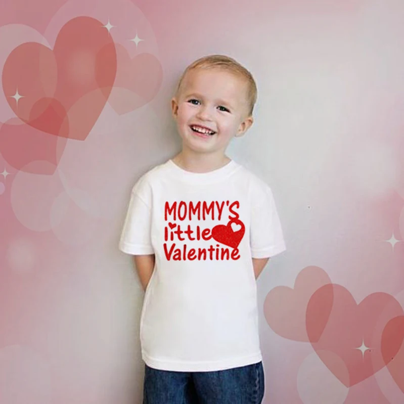 

Mommy's Little Valentine Kids Boys Valentine Heart Tshirt Funny Toddler Boy Valentines Day Love Shirt Child Tees Tops Drop Ship