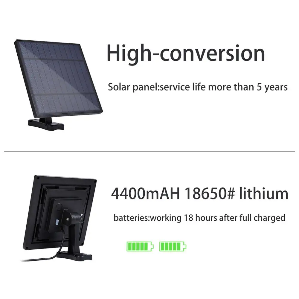 Solar Light Outdoors With Separable Solar Panel 16FT Cord Floodlight Solar LED Light For Garden Wall Underground
