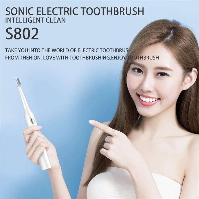 Spazzolino elettrico sonico ricaricabile 5 modelli caricatore USB IPX7 impermeabile cinque modalità di spazzolatura spazzolino automatico Ultra sonico