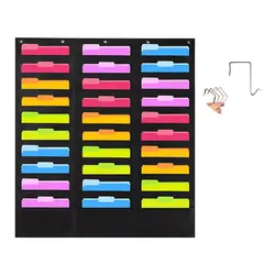 30 Pocket Storage Pocket Chart Hanging Wall File Organize Your Assignments Files