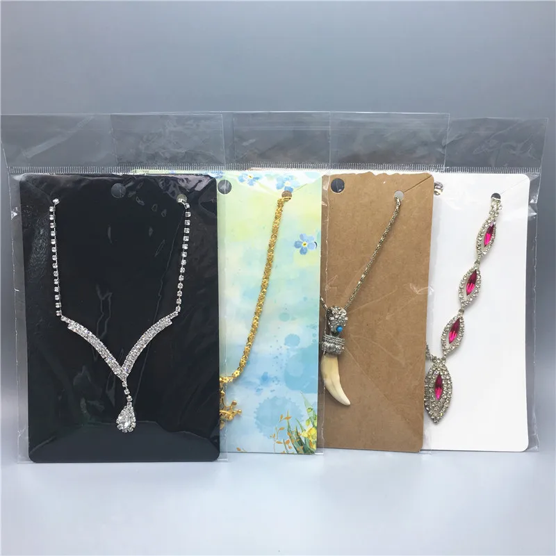 50Pcs Paper New Necklace Packing Cards 15*10cm Fashion Pendant Displays Card Women Set Jewelry Gift Card+50pcs opp bag