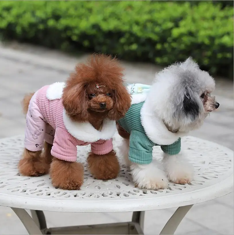 Warm Fleece Jumpsuit for Dogs, Cartoon Soft Dog Clothes, Winter Overalls, XS, S, M, L, XL