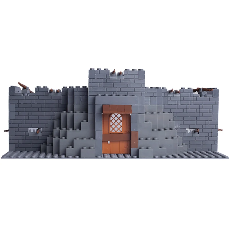 MOC WW2 Military Fortress Building Blocks Figures Protective Wall Blockhouse with 98K Weapons Guns Bricks Kids Toy Set Gift D271