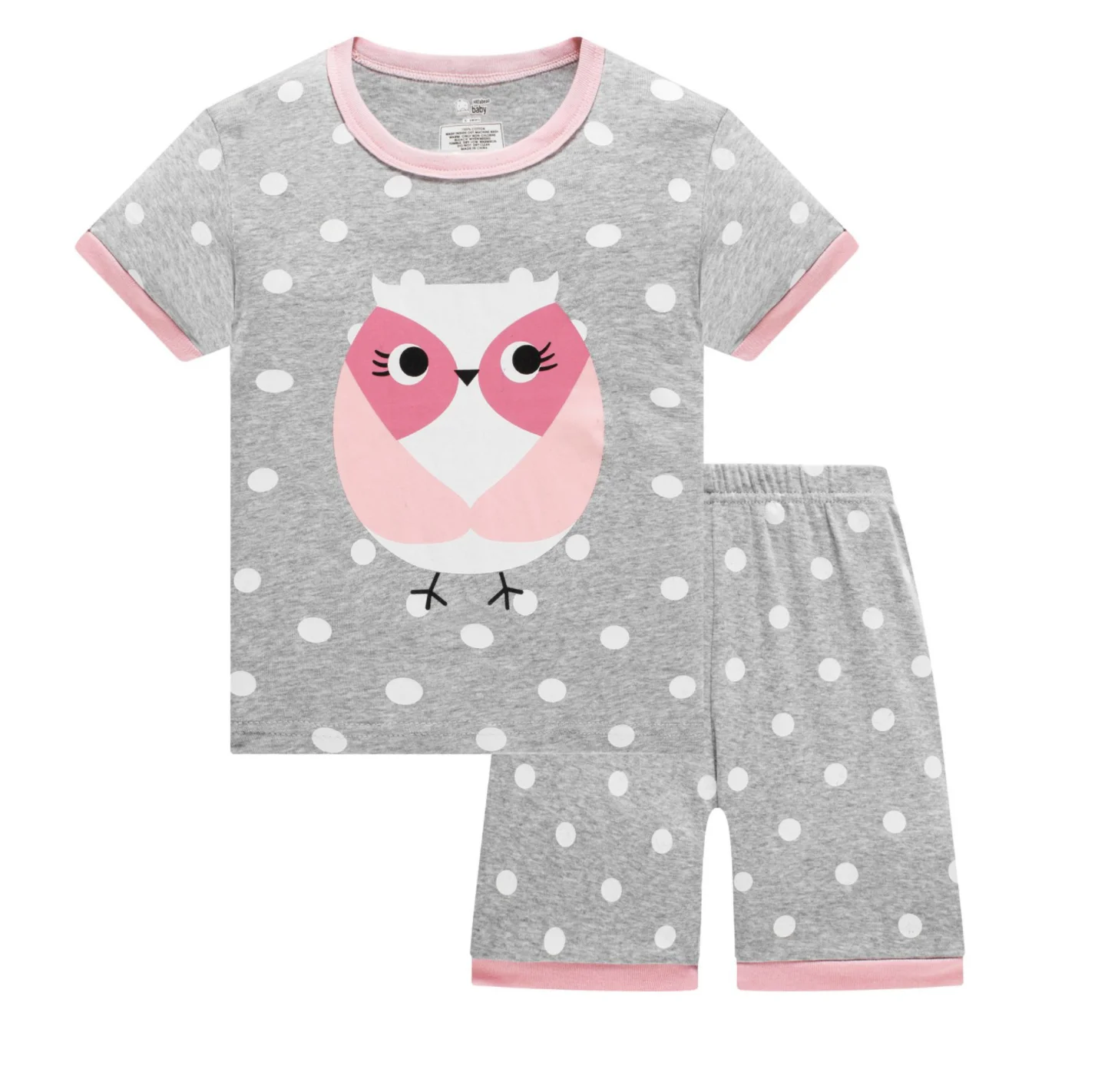 

2021 Paul Owl Octopus Kids Clothes Baby Girls Short Sleeve Cotton Pajamas PJS Childrens Sleepwear Pyjamas Pijamas Sets