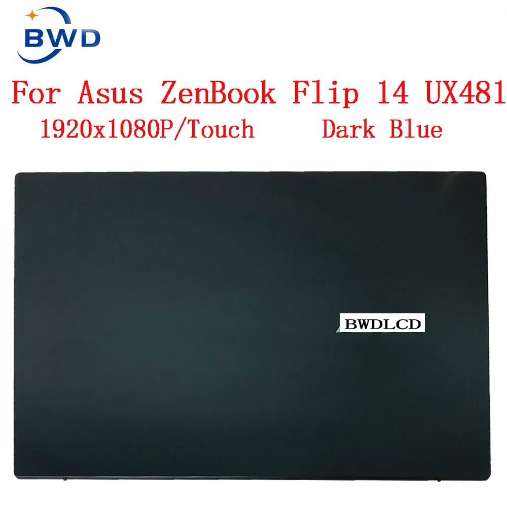 Original 14inch 90NB0P61-R20020  For Asus ZenBook Flip 14 UX481 UX481F Laptop LCD Panel Touch Screen Assembly Upper