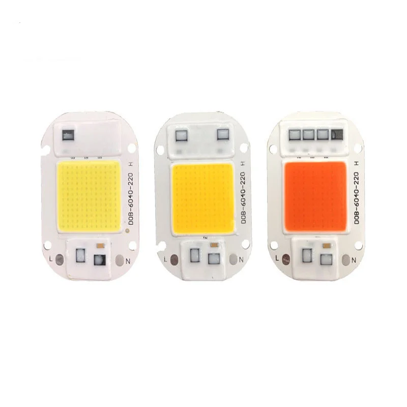 10pcs COB Ship Grow Plant Light 50W LED Lamp Chip  LED Beads Lamp Box Full Spectrum No Need Driver Warm Cool White DIY COB LED