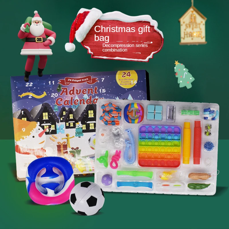 

Christmas Gift Bag Hand Torn Blind Box Bubble Music Rodent Pioneer Decompression Combination Vent Toy Set Blind Box Gift Package