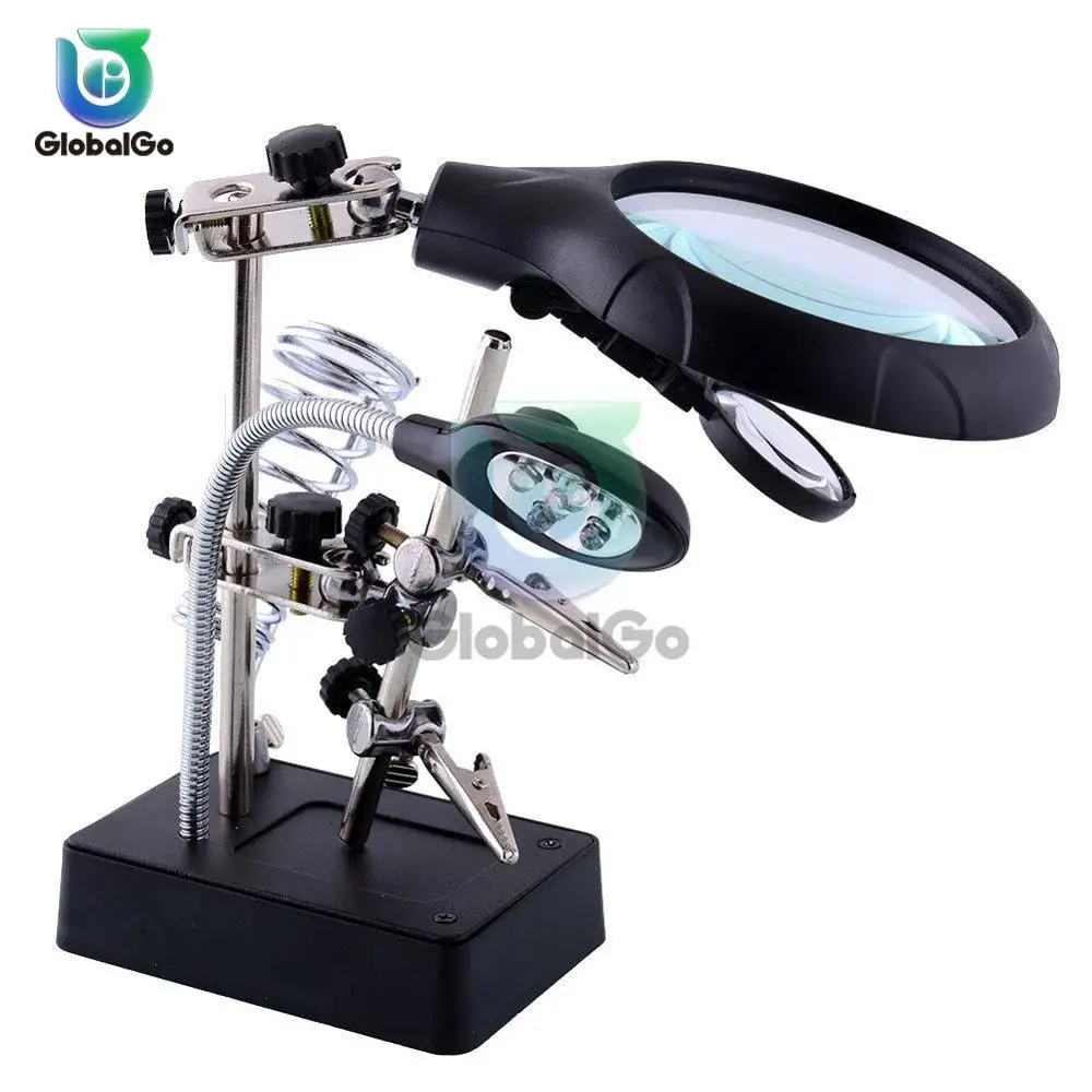 Welding Auxiliary Clip Magnifier Electric Soldering Iron Circuit Board Repair Welding Iron Bracket Eu Plug