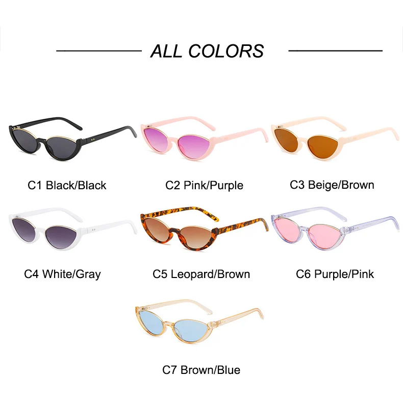 OEC CPO Kleine Rahmen Cat Eye Sonnenbrille Frauen Niet Vintage Shades Sonnenbrille Weibliche Mode Brillen Retro Brillen UV400 – Detail 5
