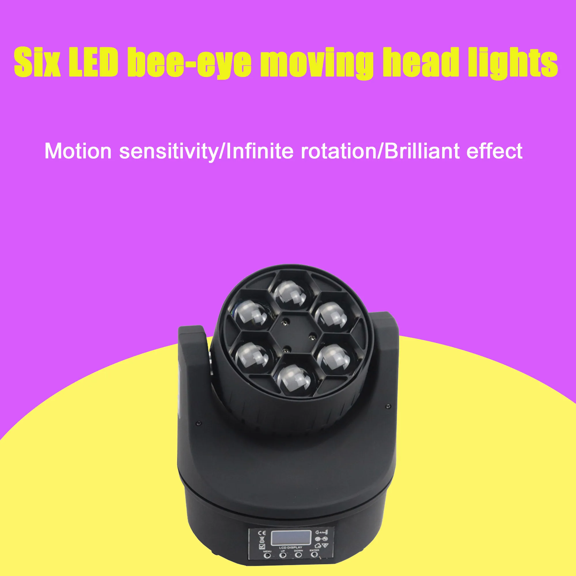 

Free delivery of six bee eyes moving head light stage led light strip DJ disco party ball transparent beam light rotation