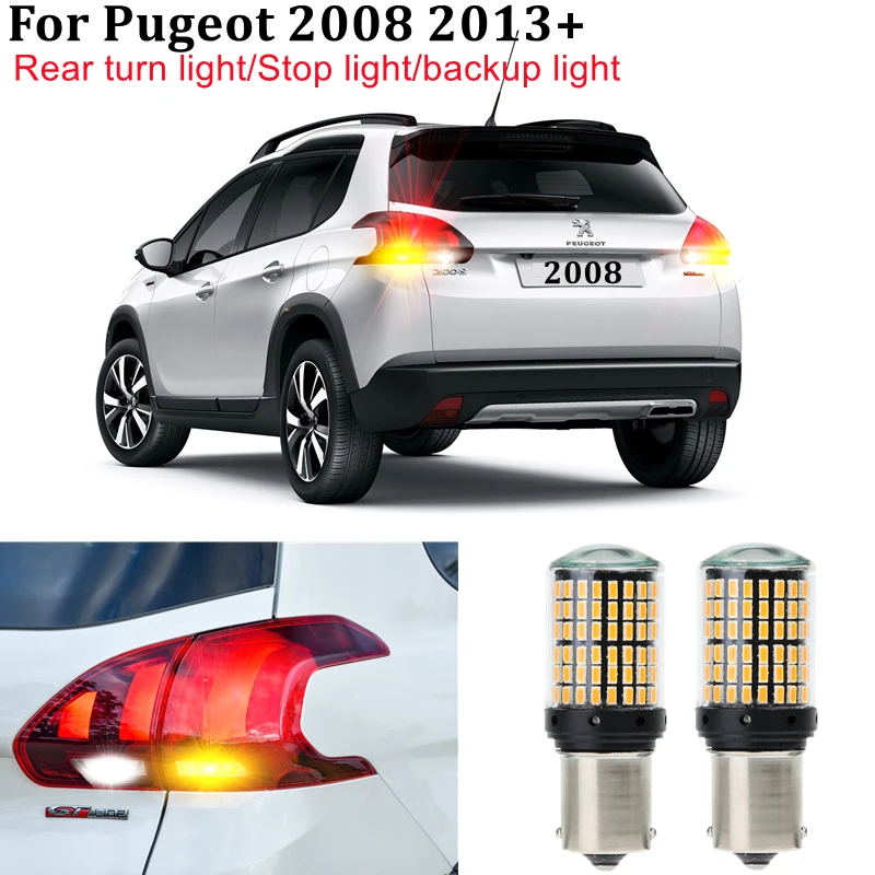 Canbus LED Bulbs Tail Light For Peugeot 2008 2013+ Stop brake LED Rear Turn signal indicator Reverse backup light tail bulbs kit