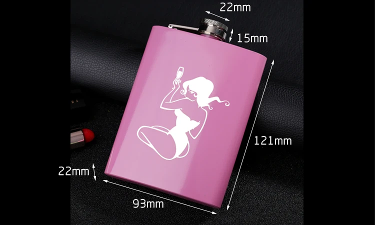 8 UNZEN Plum Rose Rot Metall Edelstahl Flachmann Für Frauen Dame Trinken Zitate Geschenk Mode Wein Topf Flagon LOGO Custom Laser – Detail 5