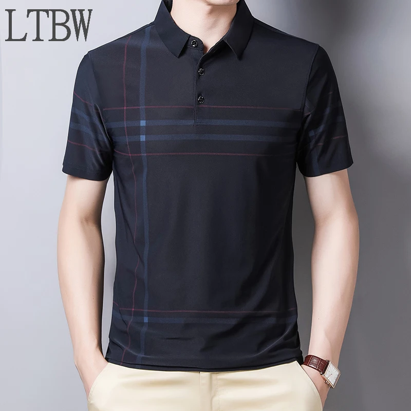 LTBW  New Ariival Men Fashion Polo T-shirt Short Sleeve Casual Business Shirts T-shirts Cotton Clothing Polo Summer Shirt