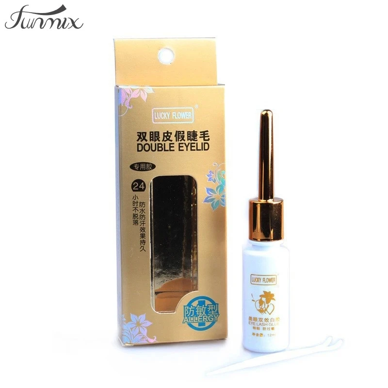 12ml/bottle False Eyelashes Glue Anti-allergy Double Eyelid Glue Fake Lashes Adhesive Set Perm Eye Lash Glue Tools