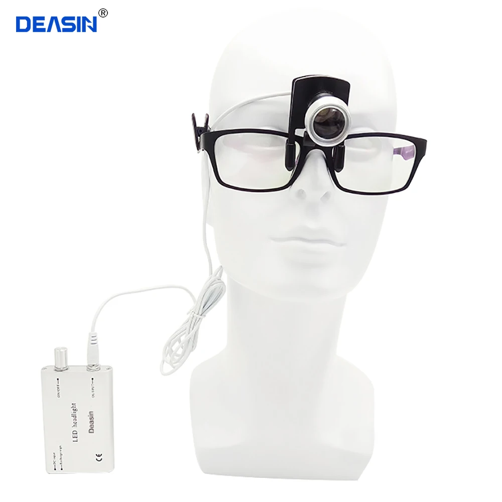 

Portable LED Headlight with clip Lamp Black for Dental Lab Surgical Medical loupes glass